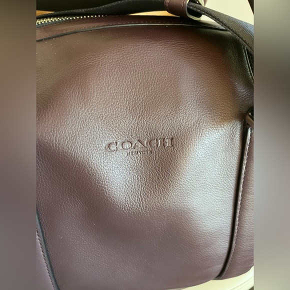 Coach Voyager 52 sport calf travel bag 2 way w/ strap nickel oxblood burgundy - Picture 4 of 13